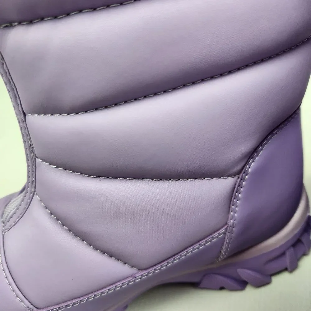 DSG Girls Quilted Menace 100g Winter Boots Girls 5 Purple Water-Resistant Sherpa